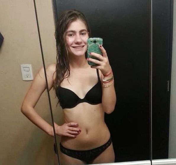 Topless Teen Girl By Mirror