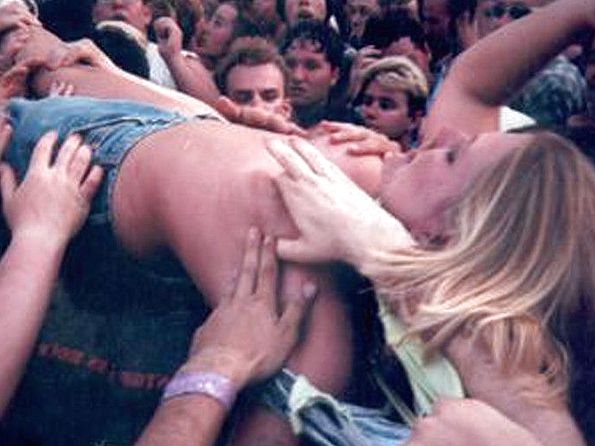 Stripped Naked Crowd Surfer Video