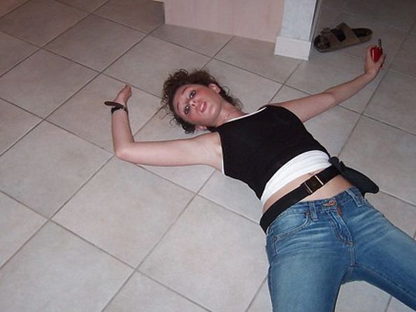 Drunk Teen Woman Passes Out