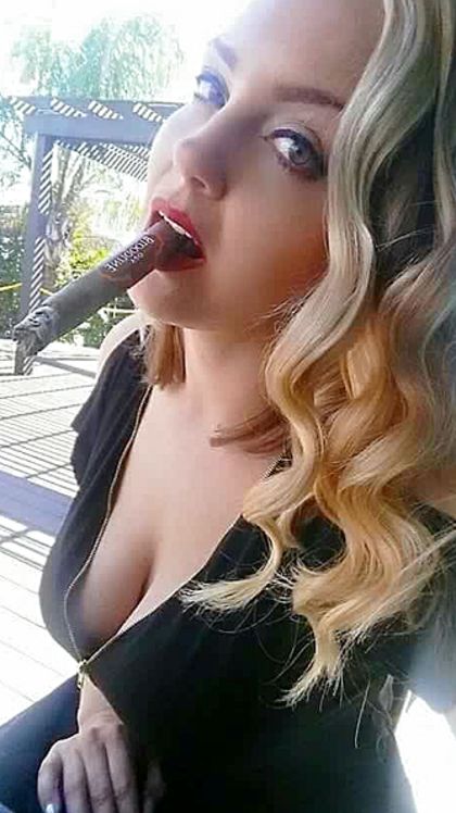 Blonde Naked Sluts Smoking Cigars